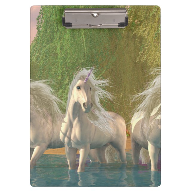 Carpeta De Pinza Unicornios en el lago (Anverso)