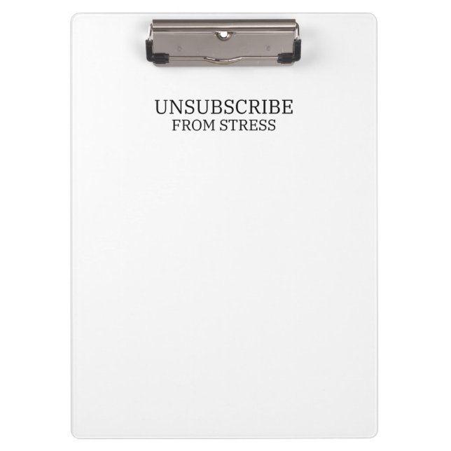 Carpeta De Pinza Unsubscribe From Stress Sleek Office Typographic (Anverso)