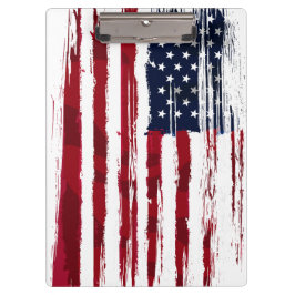 Carpeta De Pinza USA Flag Patriotic American Red White Blue