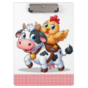 Carpeta De Pinza vaca/pollo personalizado lindo
