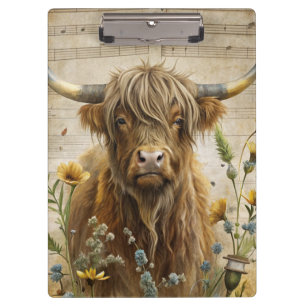 Carpeta De Pinza Vaca Rústica de las Tierras Altas
