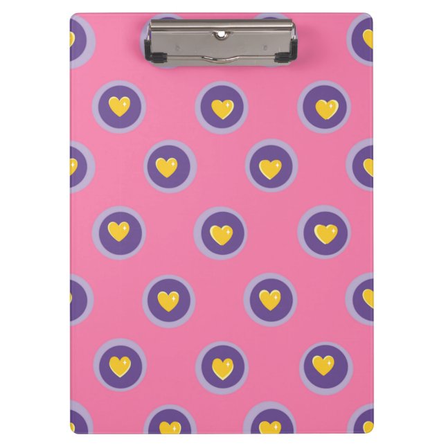 Carpeta De Pinza Valentine Heart Pattern with Circles – Cute Pink (Anverso)