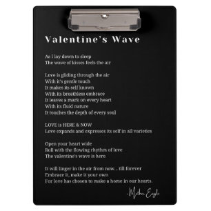 Carpeta De Pinza Valentine ondas amor poema poster decoración de ar