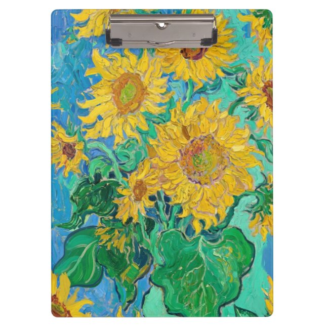 Carpeta De Pinza Van Gogh Sunflowers Yellow Flowers  Floral  (Anverso)
