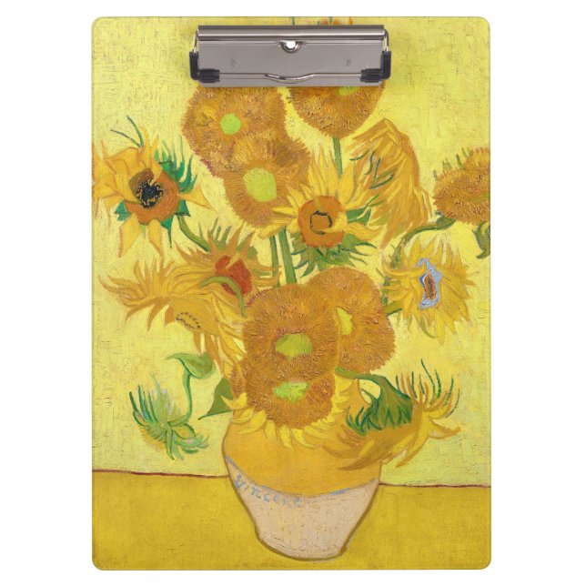 Carpeta De Pinza Vase with fifteen sunflowers by Vincent Van Gogh  (Anverso)