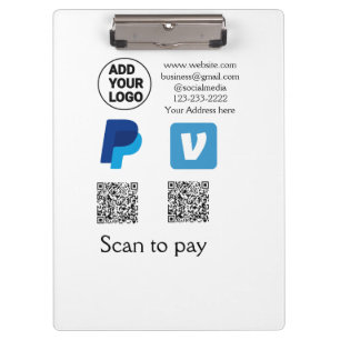 Carpeta De Pinza Venmo paypal escanear para pagar agregar código q