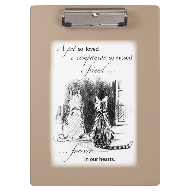 Carpeta De Pinza Ventana Mirando al Perro y al Gato, Simpatía Masco (Anverso)