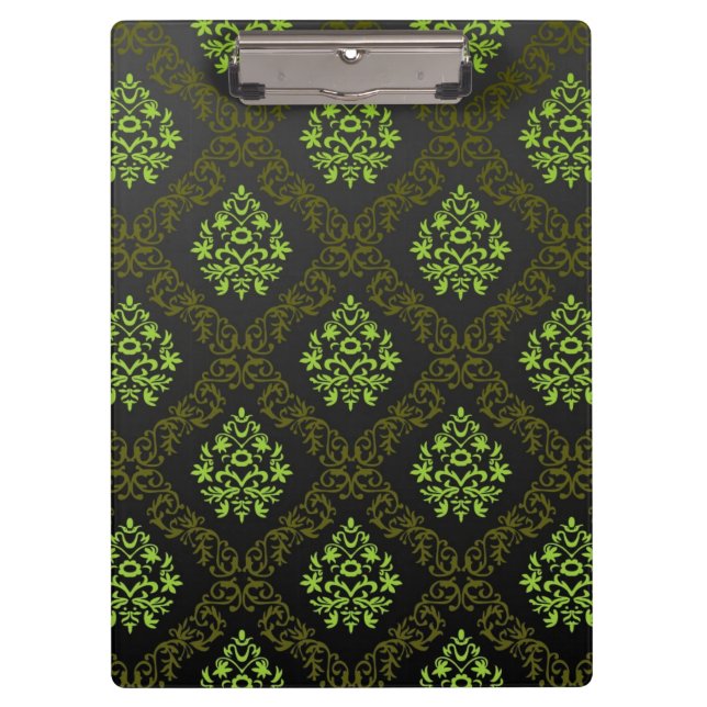 Carpeta De Pinza Verde floral del papel pintado (Anverso)
