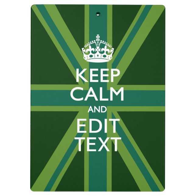 Carpeta De Pinza Verde Verde azulado Mantener La Calma Y Obtener Tu (Reverso)