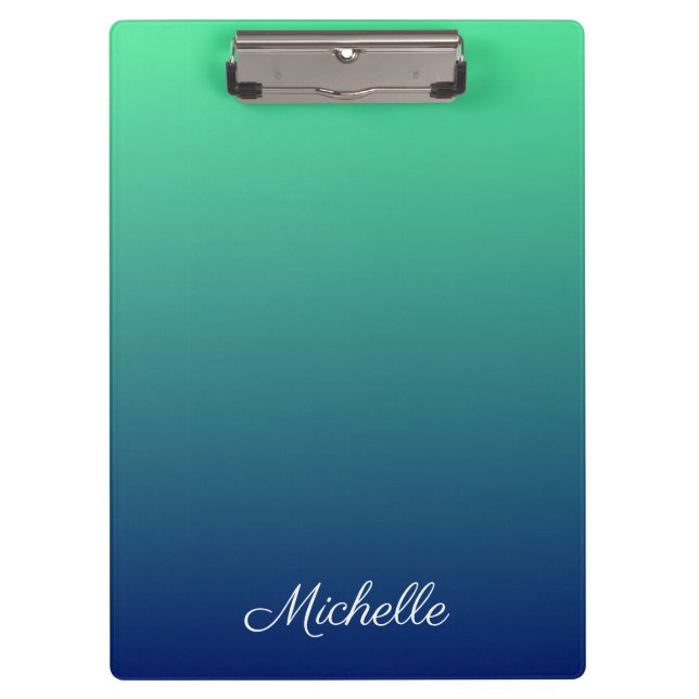 Carpeta De Pinza Verde y azul personalizados sombríos (Anverso)