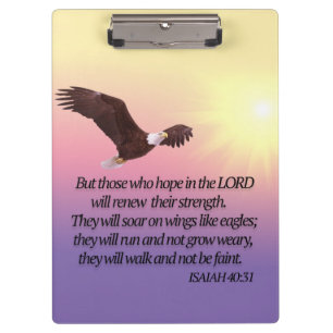 Carpeta De Pinza Versículo de la Biblia Águila Amarillo Rosa Púrpur