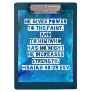 Carpeta De Pinza Versículo de la Biblia Isaías 40:29