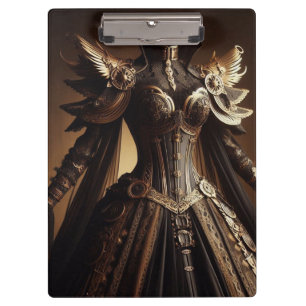 Carpeta De Pinza Vestíbulo de Emperatriz Negro y Oro de Steampunk V