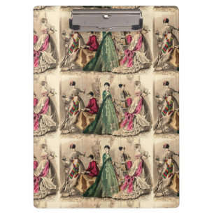 Carpeta De Pinza Vestido del Victorian con el arco rosado