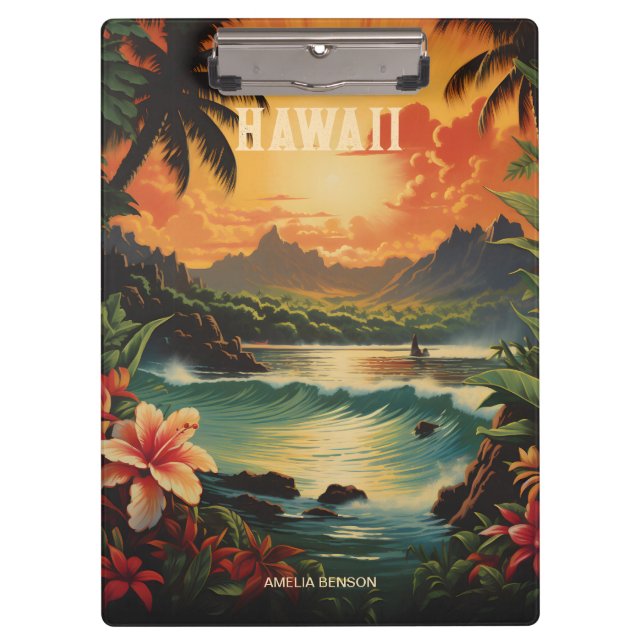 Carpeta De Pinza Viaje de playa tropical de Hawái (Anverso)