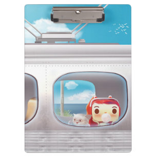 Carpeta De Pinza Viaje en tren con gato