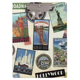 Carpeta De Pinza Viajes modernos de época EE.UU.