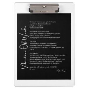 Carpeta De Pinza Vibración de las palabras despertar poema poster a