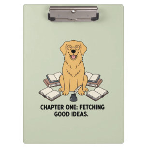 Carpeta De Pinza Vibraciones Académicas Perro Retriever Dorado Verd