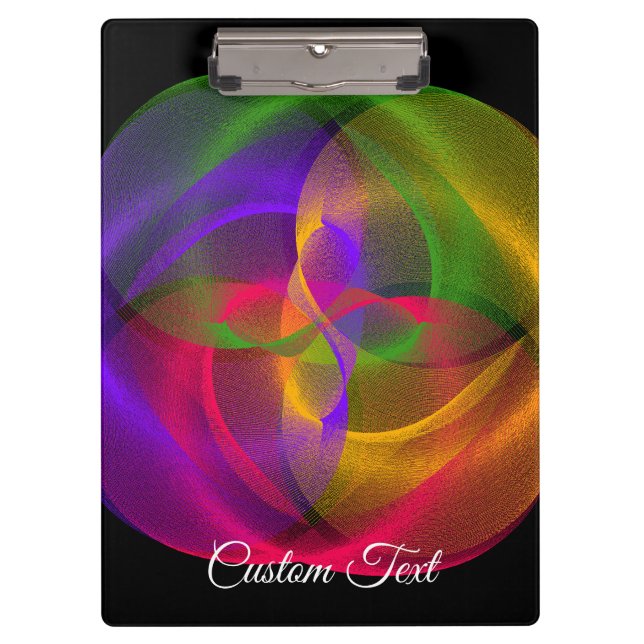 Carpeta De Pinza Vibrant Glossy Finish Geometric Clipboard (Anverso)