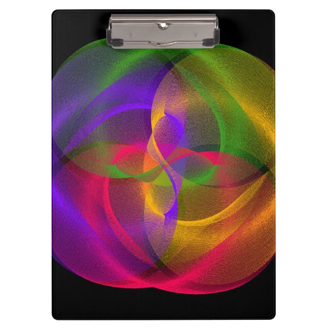 Carpeta De Pinza Vibrant Glossy Finish Geometric Clipboard (Anverso)