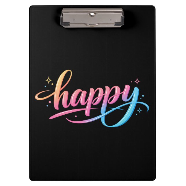 Carpeta De Pinza Vibrant Pastel Gradient HAPPY Typography - Modern  (Anverso)