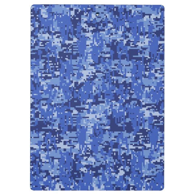 Carpeta De Pinza Vibrante textura de camuflaje digital de camo azul (Reverso)