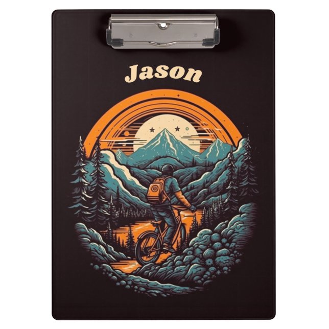 Carpeta De Pinza Vida en bicicleta, personalizable retro (Anverso)