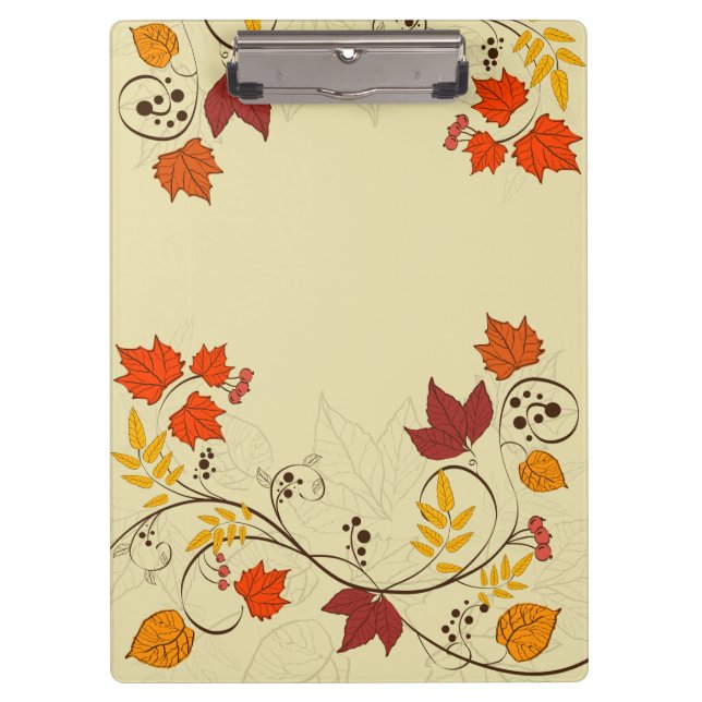 Carpeta De Pinza Vides de la hoja del otoño con el texto adaptable (Anverso)