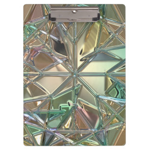 Carpeta De Pinza Vidrio manchado de oro rosa verde azulado abstract