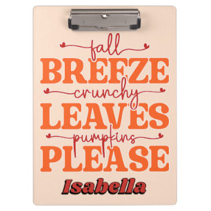 Carpeta De Pinza Viento de Otoño Hojas Crujientes Calabazas Por Fav
