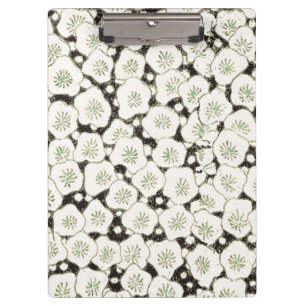 Carpeta De Pinza Vintage 1902 Japonés Floral: Flor Blanca Negra