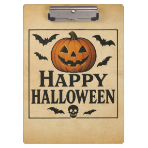 Carpeta De Pinza Vintage/classic Happy Halloween jack-o-lantern