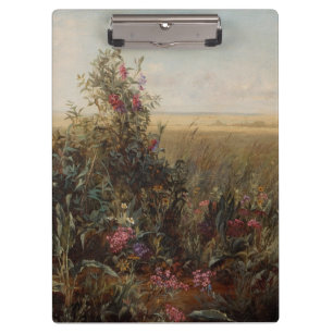 Carpeta De Pinza Vintage Colorful Meadow con diseño de flores silve