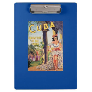 Carpeta De Pinza Vintage Cuba Holiday Isle de Tropics