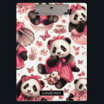 Carpeta De Pinza Vintage Cute Baby Panda Seamless<br><div class="desc">Vintage Cute Baby Panda Seamless</div>