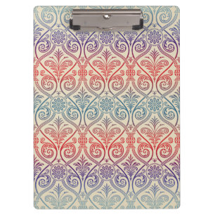 Carpeta De Pinza Vintage Damask Wallpaper - rojo violeta azul