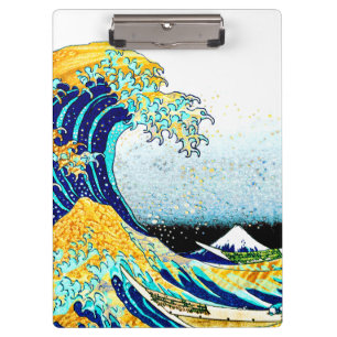Carpeta De Pinza Vintage de PixDezines, Gran Ola, Hokusai 葛 飾 北 斎 の