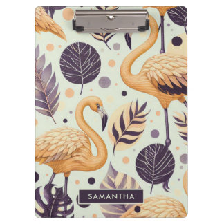 Carpeta De Pinza Vintage Flamingo Seamless