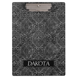 Carpeta De Pinza Vintage Fleur de Lis   Personalizado de Damasco de