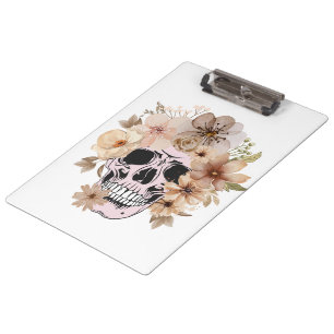 CARPETA DE PINZA VINTAGE FLOWER SKULL