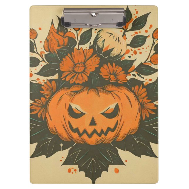 Carpeta De Pinza Vintage/Halloween/Caída/Calabaza (Anverso)