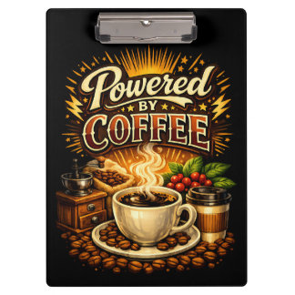 Carpeta De Pinza Vintage Impulsado por Café – Diseño Retro para Ama