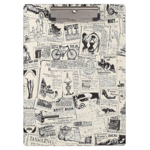 Carpeta De Pinza Vintage Newspaper
