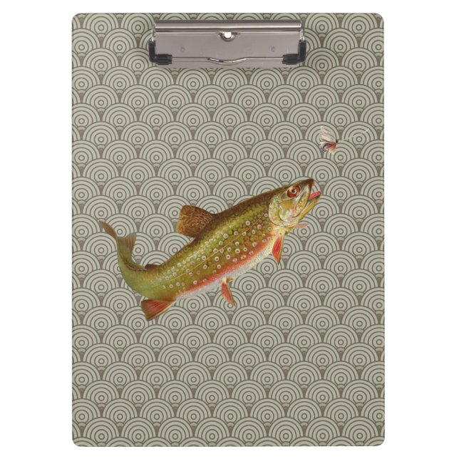 Carpeta De Pinza Vintage Rainbow Trout Fly Fishing (Anverso)