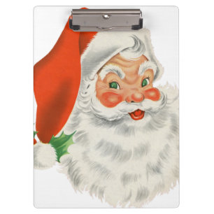 Carpeta De Pinza Vintage Retro Santa Claus