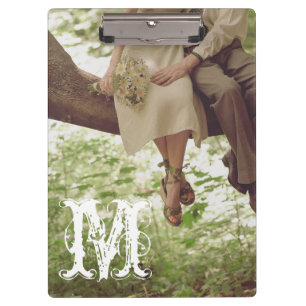 Carpeta De Pinza Vintage Romance Love Monograma Placa de clip inici