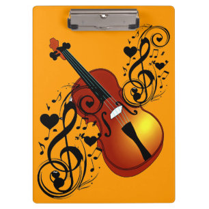 Carpeta De Pinza Violin, Lover en Heart_ Notebook