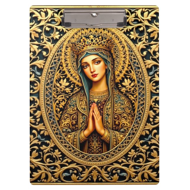 Carpeta De Pinza Virgen María de la reverencia dorada (Anverso)
