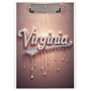 Carpeta De Pinza 🌸Virginia Rosa Dorado Goteo Metálico Para Notas🌸